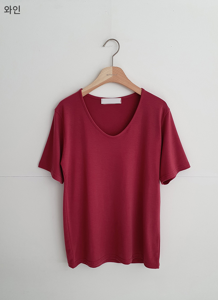반팔 티셔츠 로즈 색상 이미지-S1L54