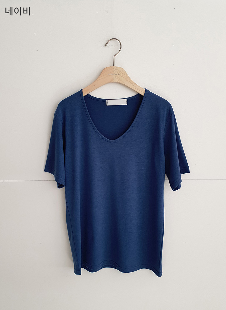 반팔 티셔츠 네이비블루 색상 이미지-S1L55